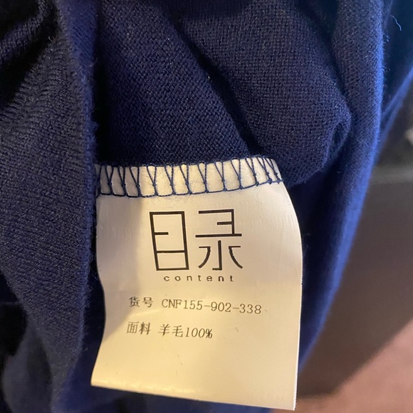 Content 100% Wool Oversized Baggy MIDI Dress Navy Blue Size M - Picture 6 of 6